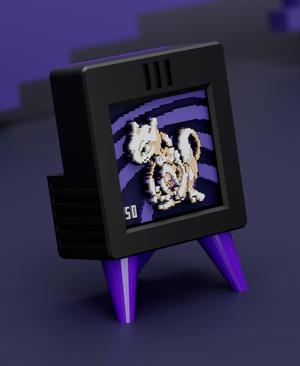 POKEMON MEWTWO - Pixel Voxel Art Frame (No support, 3MF included)