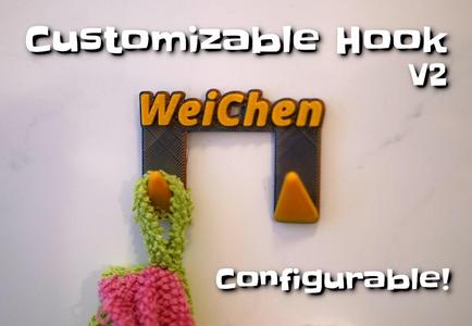 Customizable wall hook V2