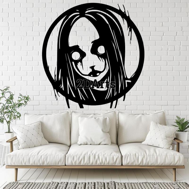 Horror Girl Face 2D Wall Art/Window Art - Digital STL & SVG File for 3D Printing or Laser Cutting