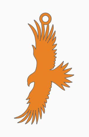 Bird in Flight Silhouette Earring 2.stl