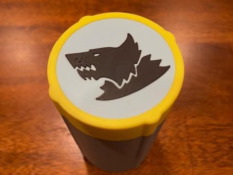 16mm Space Wolves Dice cup w/ Oath of Moment Token