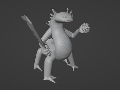Axolotl Salamander FIre Elemental A