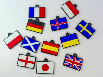 Flag keyrings/charms different countries available