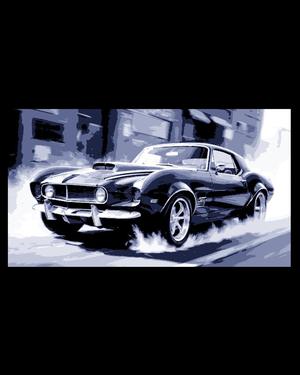 Hot Rod Art - Classic Chop shop special Racer - Corvette Mustang mix