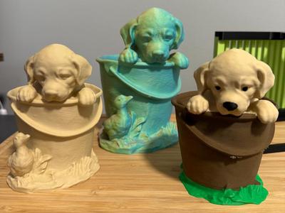 Adorable Puppy in a Bucket - Desk Accessory! 