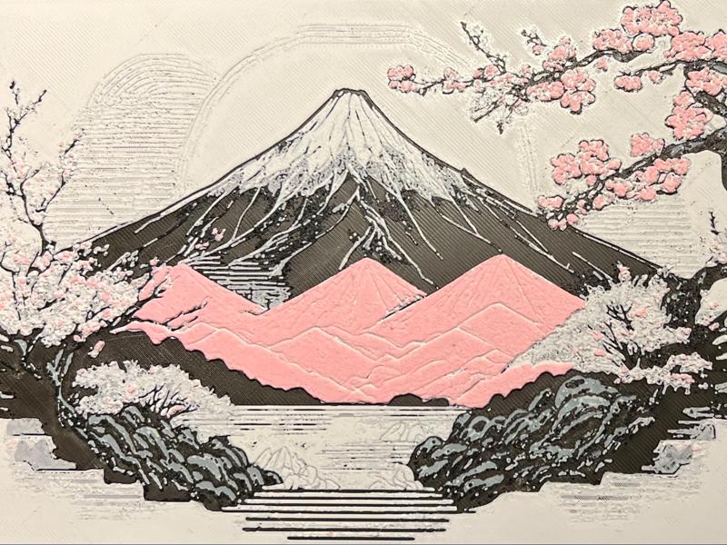 Japanese inspired hueforge scene