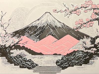 Japanese inspired hueforge scene