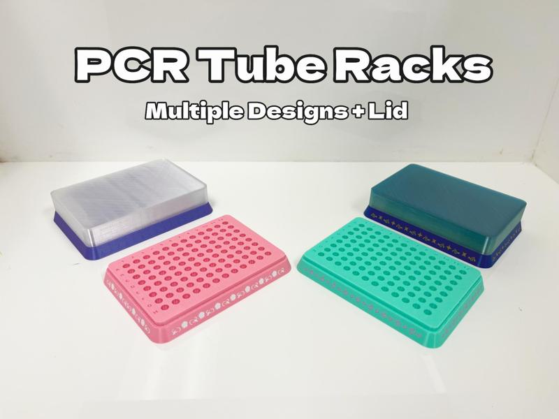 PCR Tube Racks (Multiple Designs + Lid)