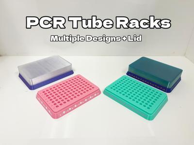 PCR Tube Racks (Multiple Designs + Lid)