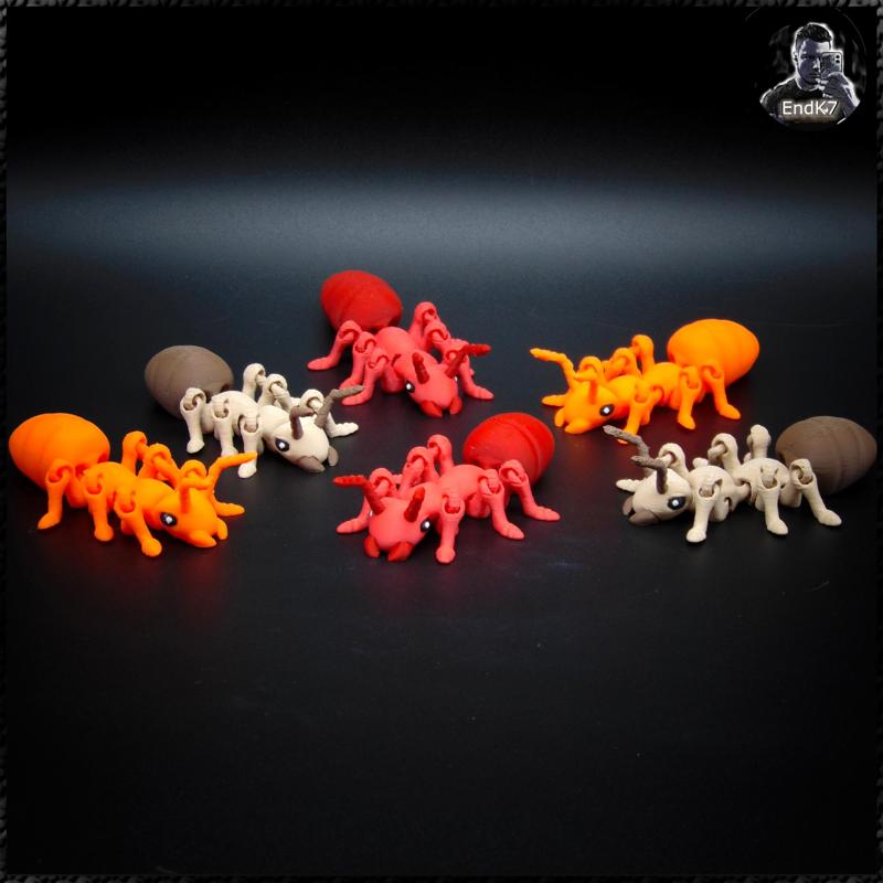 Articulated Ant - Print in Place - No Supports - Multicolor