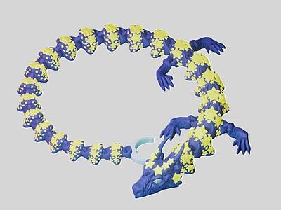 Articulated Flexi Dragon Stars and Moon