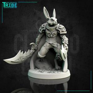 (0164) Male rabbitfolk warrior with two swords