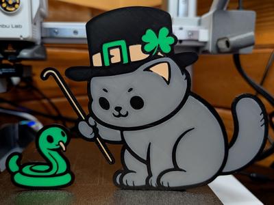 St Patrick's Snake Whacking Cat
