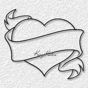 heart with ribbon wall art love home decor