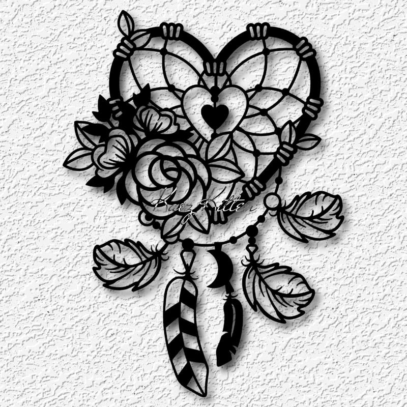 heart dreamcatcher wall art southwestern flowers home decor