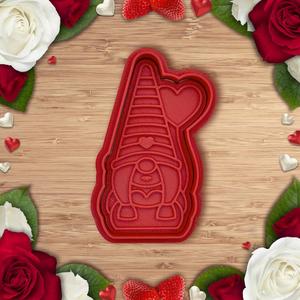 Valentine - Gnome girl cookie cutter / stamp