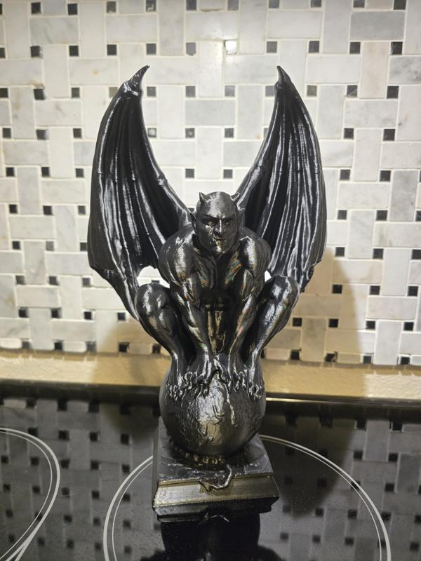 Devil Gargoyle On Globe