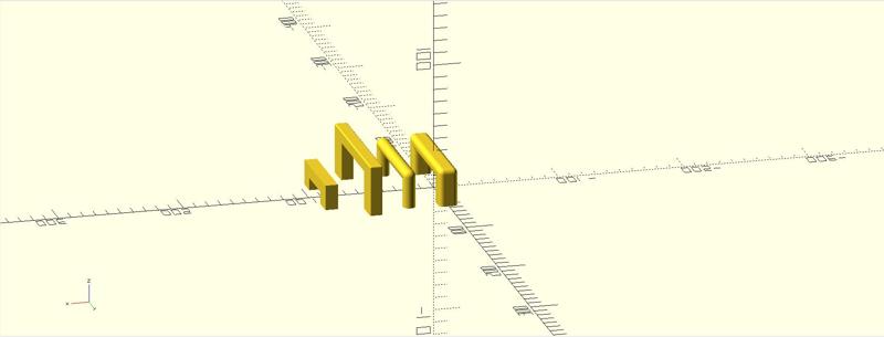 Anpassbares / Customizable OpenSCAD- Script  für / for eckige Schrankgriffe / Cabinet Angular Handle