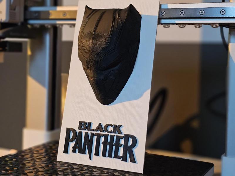 Black Panther 3D Wall Art - Iconic Mask & Logo