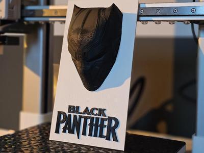 Black Panther 3D Wall Art - Iconic Mask & Logo