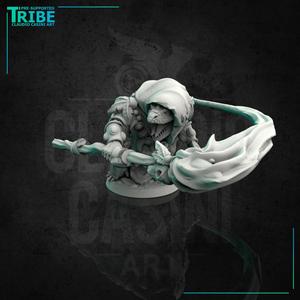 (0120) Troglodyte sorceror shaman with club and spell