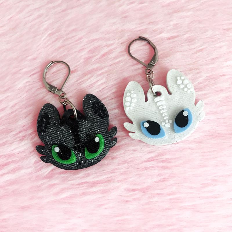Toothless / Light Fury Earrings