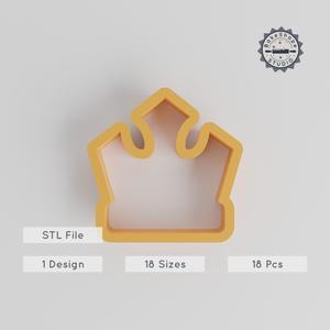 18-Piece Crown Shape Cutter Bundle, 3D Printable, Various Sizes for Cookies, Fondant & Clay, Royal & Princess Designs PRODUCT_160