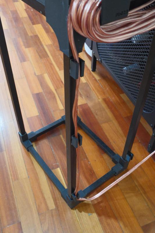 Fjallbo speaker stand cable guide