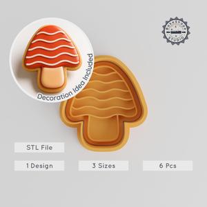 Mushroom Shape Cutter & Stamp Set, Perfect for Cookies & Fondant, Includes 3 Sizes S/M/L, Nature-Inspired Baking Tool PRODUCT_1002