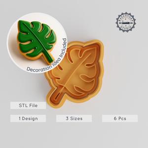 Leaf Shape Cutter & Stamp Set, Nature Plant Fondant & Cookie Decor, 6-Piece, 3 Sizes PRODUCT_1013