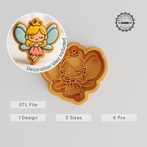 Fairy Shape Cutter & Stamp Set, Perfect for Cookies & Fondant, Fantasy Creature Design, Trio Size S/M/L, Magic Wings, Fantasy Spirit PRODUCT_1034