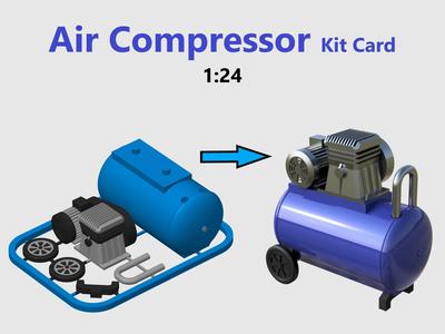 Air Compressor Kit Card – 1:24 Scale Diorama Accessories