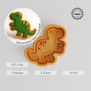 Dinosaur Cookie Cutter & Stamp Set, Prehistoric Creature Design, 6-Piece Pack, Perfect for Cookies & Fondant, S/M/L Sizes PRODUCT_56
