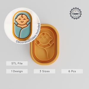 Baby Shape Cutter & Stamp, Cookie Fondant Tool Set, S/M/L, 6-Piece Pack PRODUCT_33