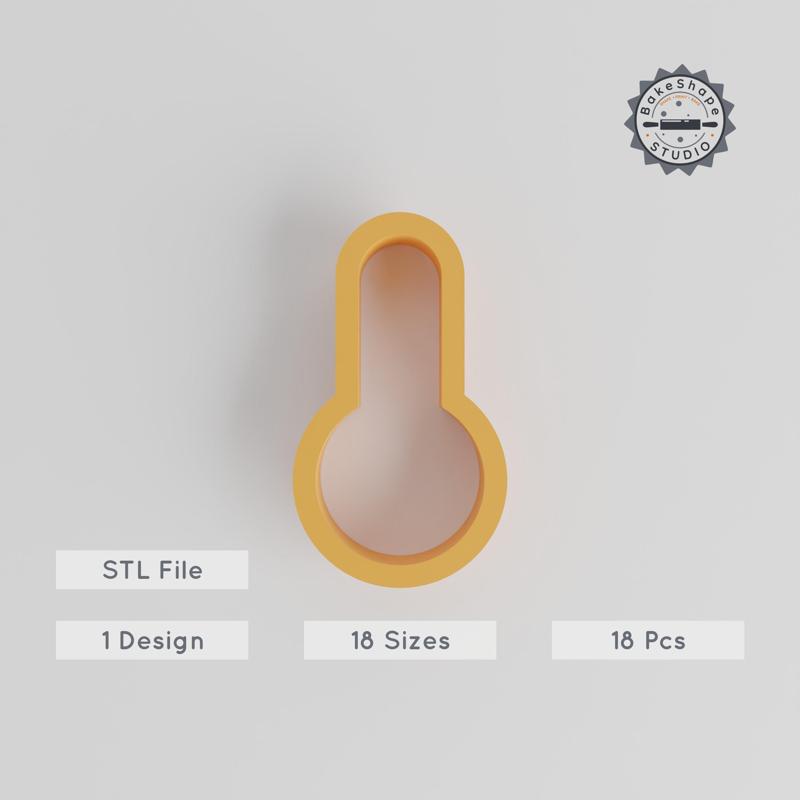 Thermometer Shape Cutter, 18 Sizes 0.75"-5", Cookie & Fondant Tool, Temperature Gauge, Weather Sensor, Climate Monitor Collection PRODUCT_1442