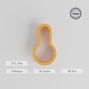 Thermometer Shape Cutter, 18 Sizes 0.75"-5", Cookie & Fondant Tool, Temperature Gauge, Weather Sensor, Climate Monitor Collection PRODUCT_1442