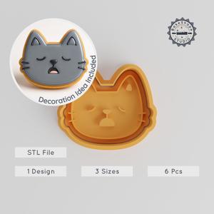 Tired Emotion Shape Cutter & Stamp Set, Ideal for Cookies & Fondant, 3 Sizes, Creative Baking Tool PRODUCT_852