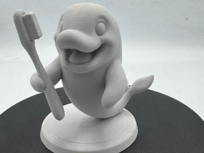 Cute Chibi Dolphin with a toothbrush
