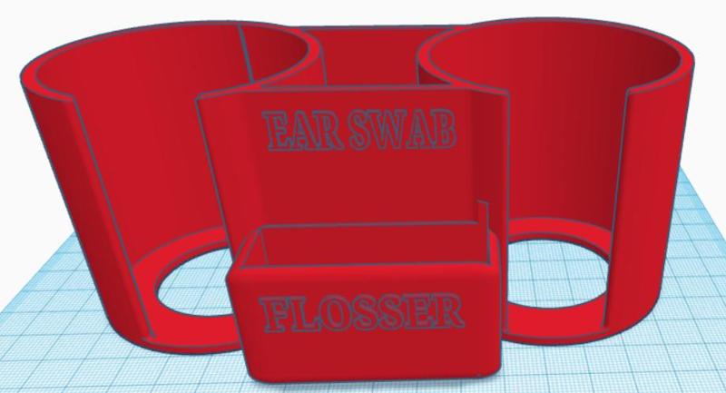 remix Cotton Pad &amp; Swab Dispenser Double Cotton + flosser and flat surface