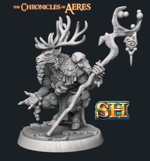 Aardling Elk Druid Miniature