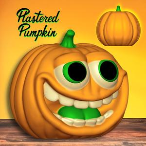 Plastered Pumpkin Figurine Funny Holiday Veggie Decor