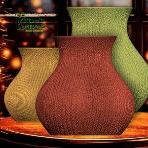 knitted holiday vase 