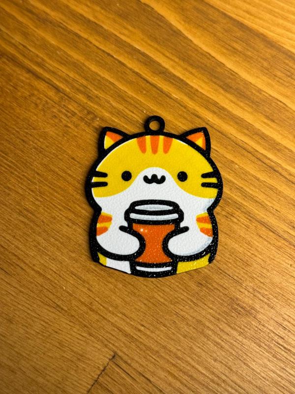 Coffee Cat Keychain