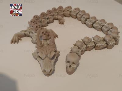 Articulated flexi dragon skull and bone V2