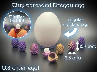Tic Tac inside! Tiny threaded dragon egg 