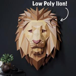 Low Poly lion wall art