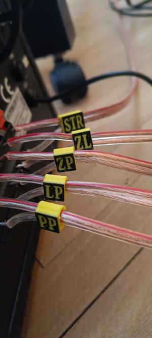 Označení kabelů domácího kina / Designation of home theater cables