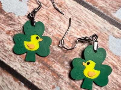 shamrockduckearringsolid
