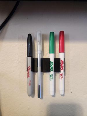 Quick access modular hanging clips for writing utensils