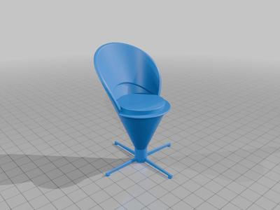 Cone Chair By: Verner Panton, 1958, Model For 3D Printing 